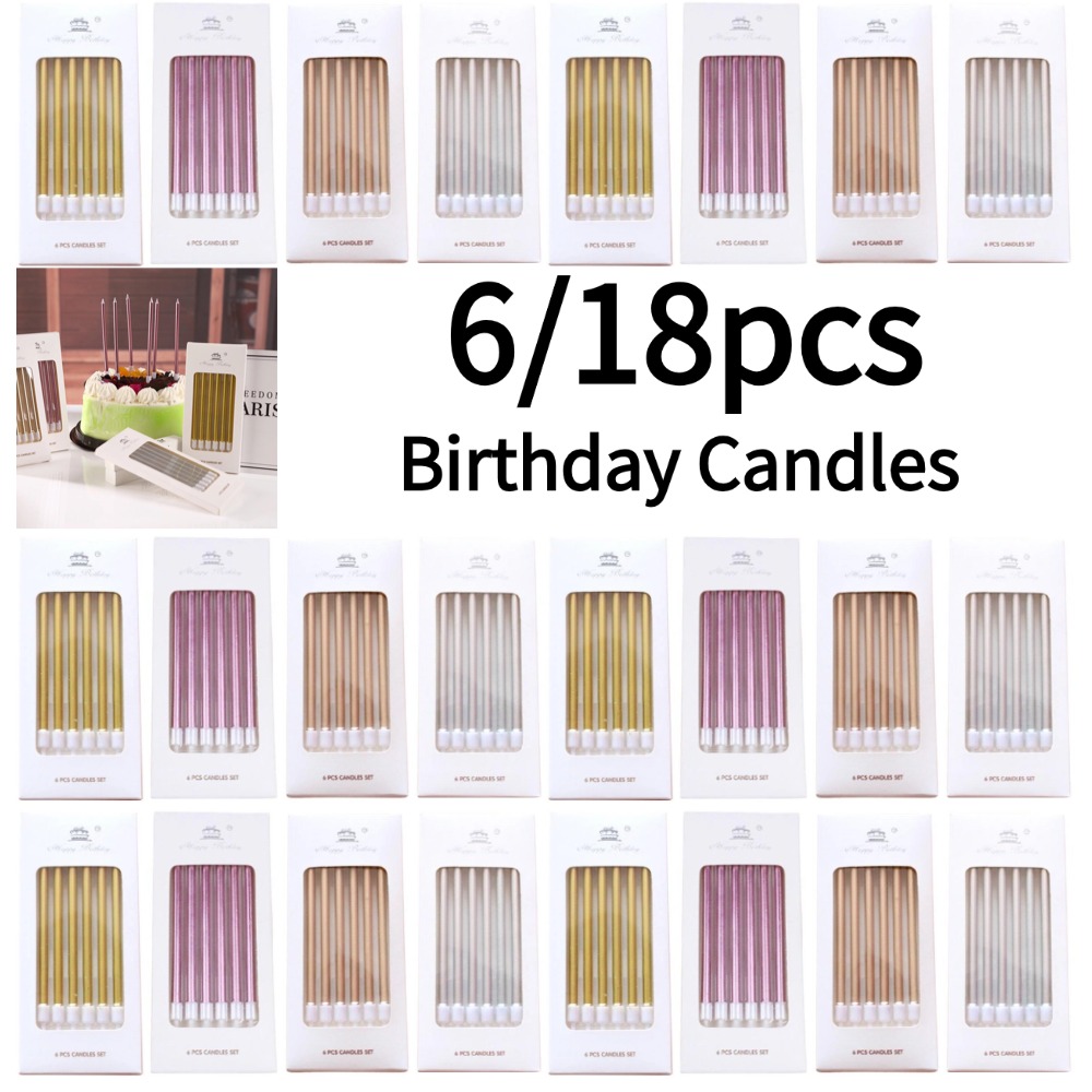 Candle For Supplies - 6/18 Uds. Velas de cumpleaños de