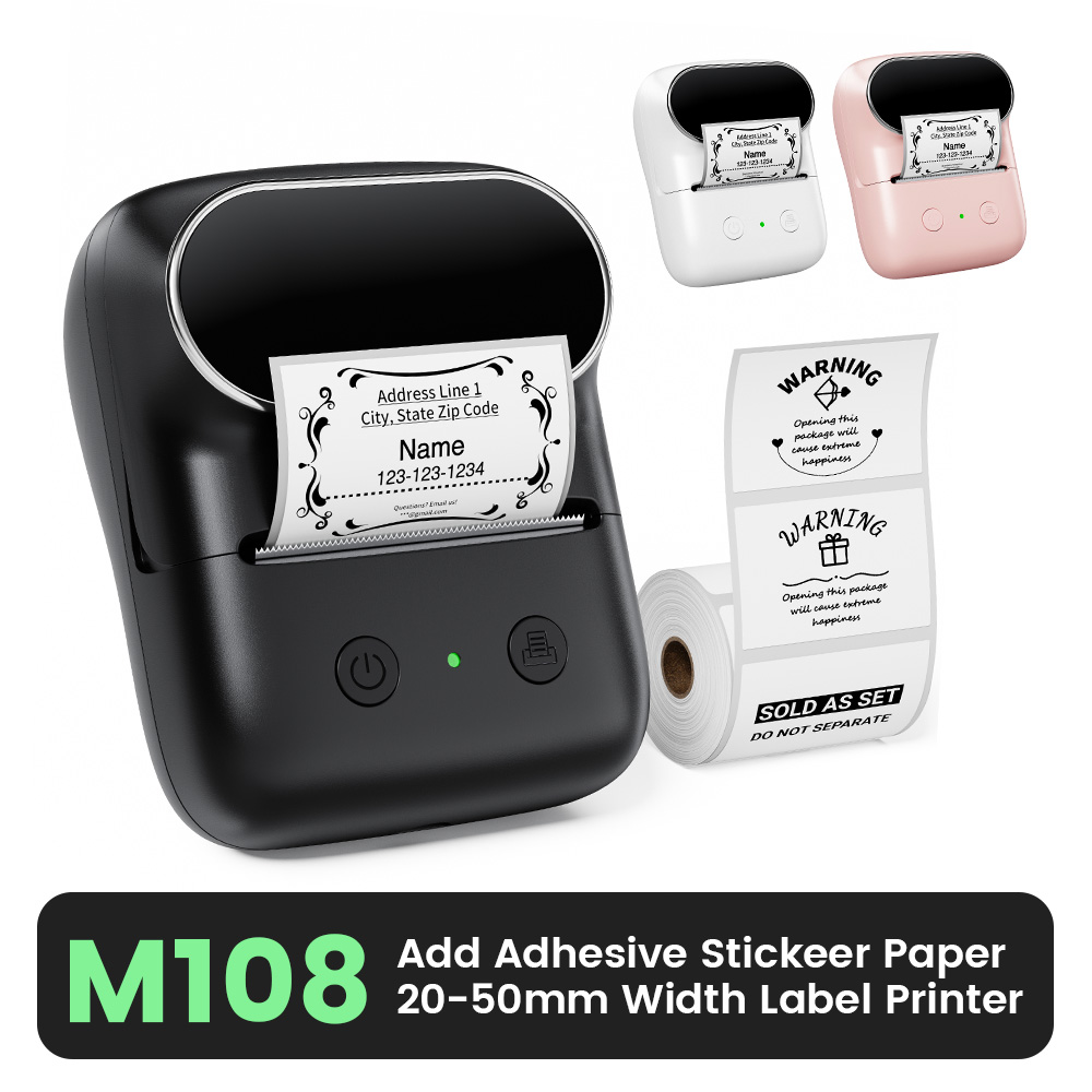 Sticker Label Template - Impresora de etiquetas Bluetooth inalámbrica M108,