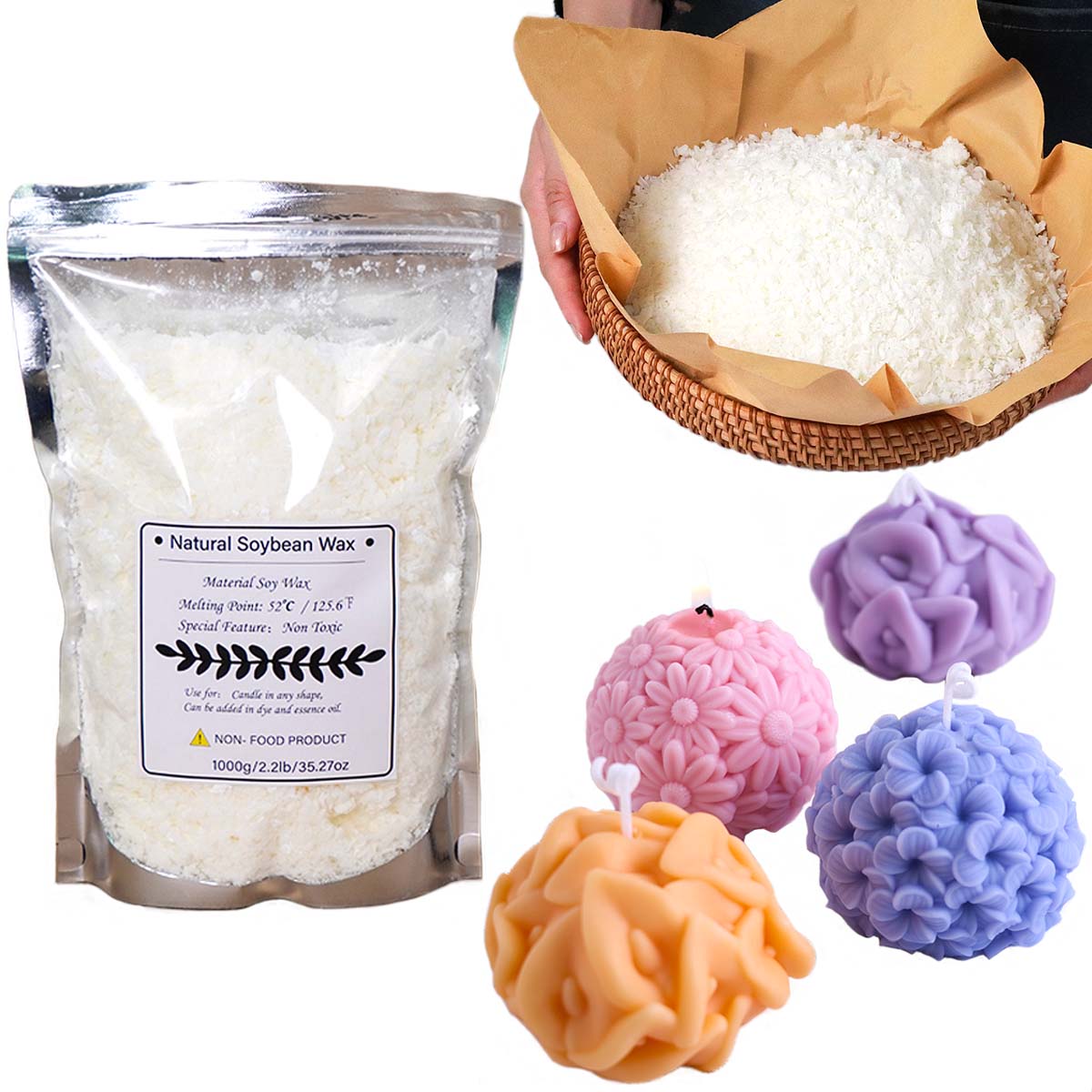 500g/1kg escamas de cera de so - Candle Supplies Bulk reseña y precio