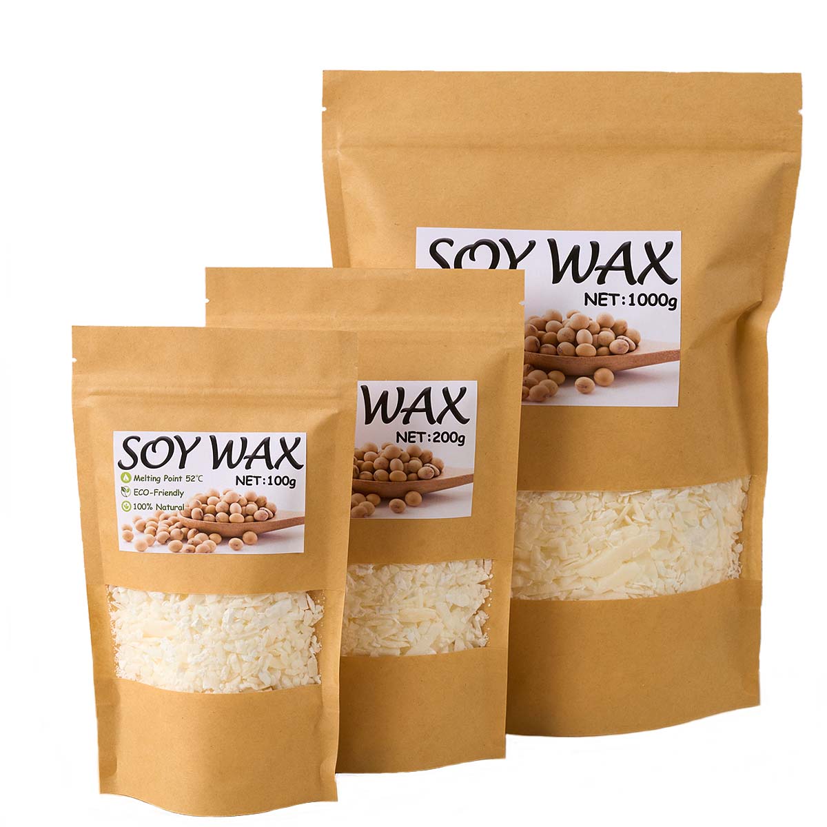 Cera de soja blanca pura de 1  - Candle Supplies Bulk reseña y precio