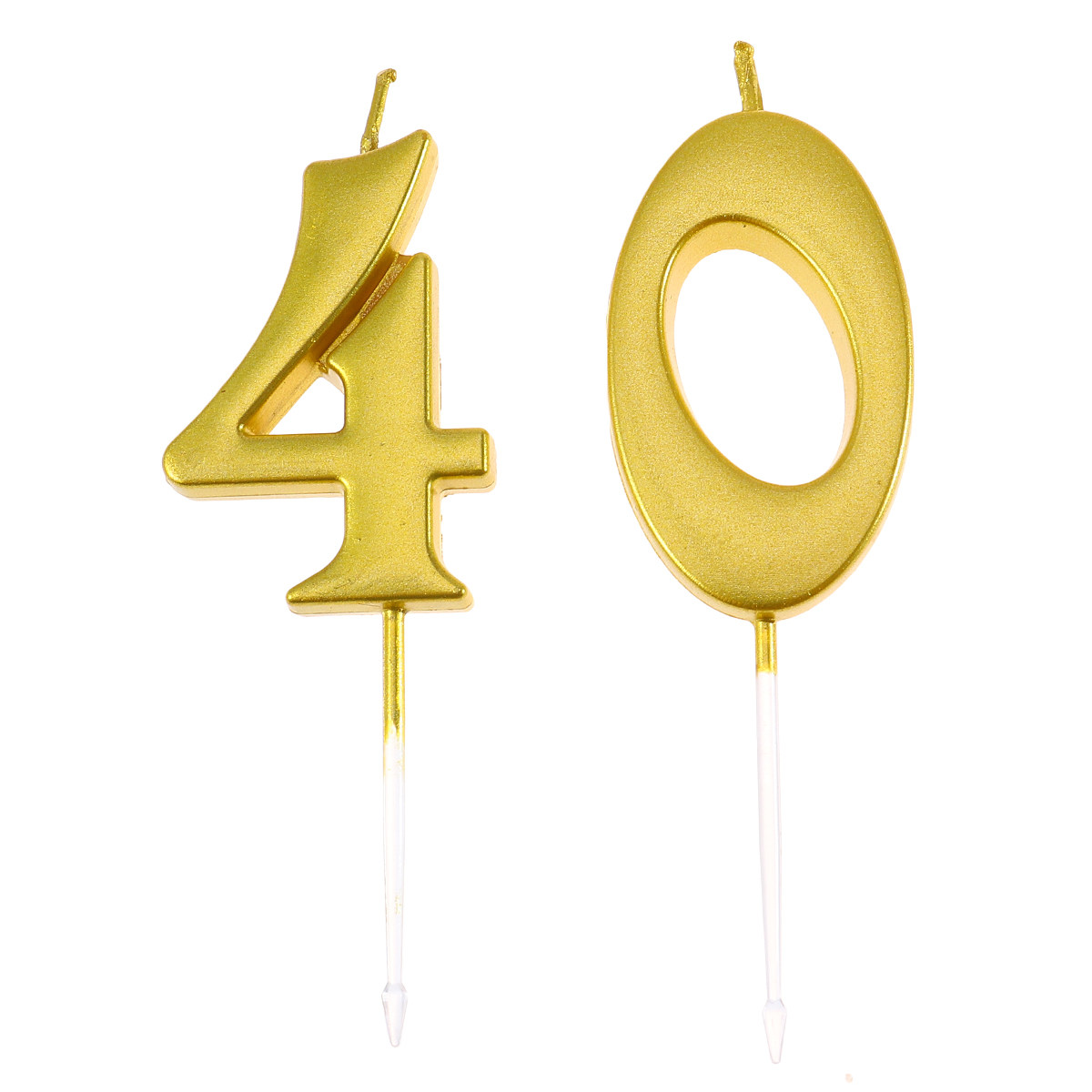 2 velas doradas con forma de n - Candle For Supplies reseña y precio